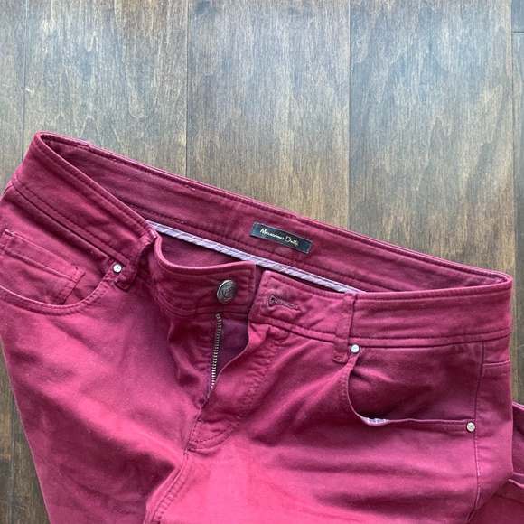 MASSIMO DUTTI Cropped Pants Burgundy Red. Size 6. - Picture 2 of 9